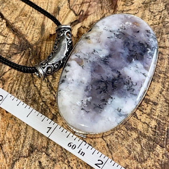Large Sideways Dendritic Agate Pendant 1 1/2”x 2 1/2” - Picture 10 of 12